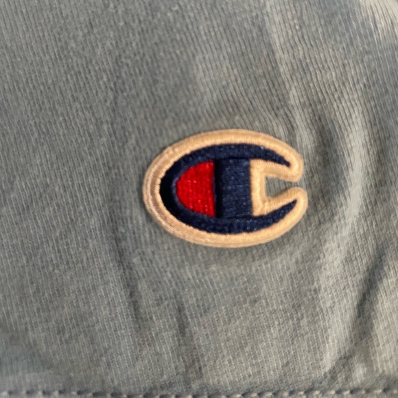 Champion Lt Blue Short Sleeve Tee Men SZ:S Front banner logo plus sleeve C logo - Picture 4 of 11